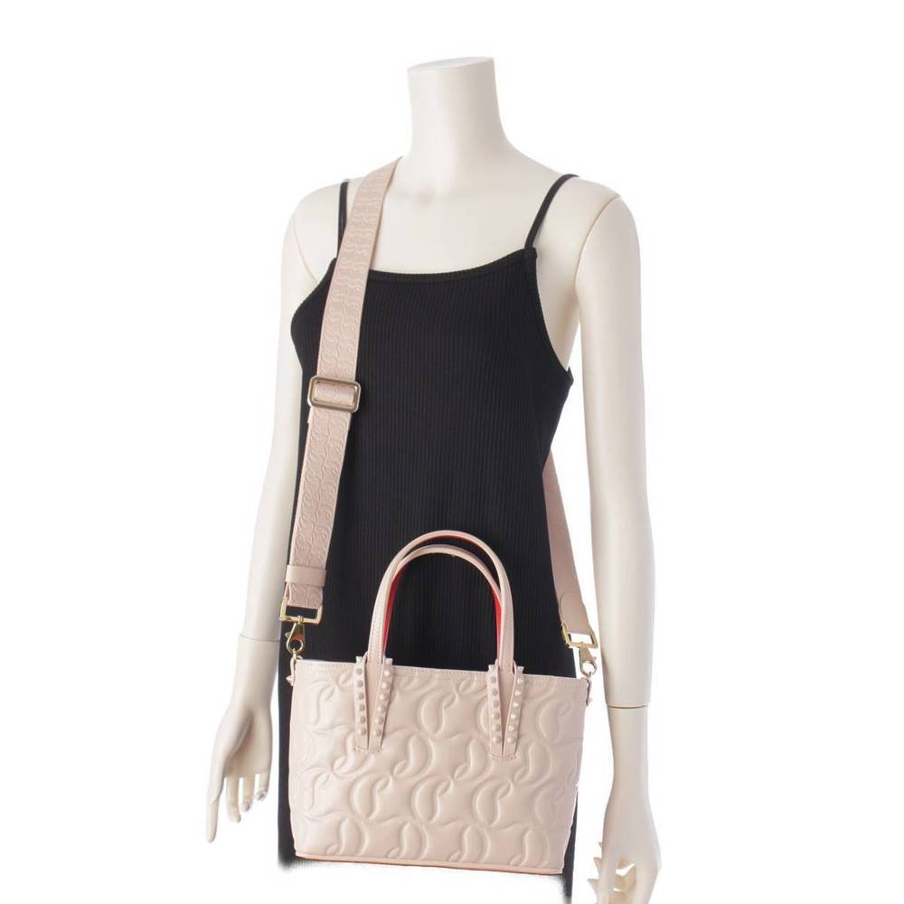 Christian Louboutin Cabata Studded Shoulder Pink Mini Handbag - Picture 9 of 9